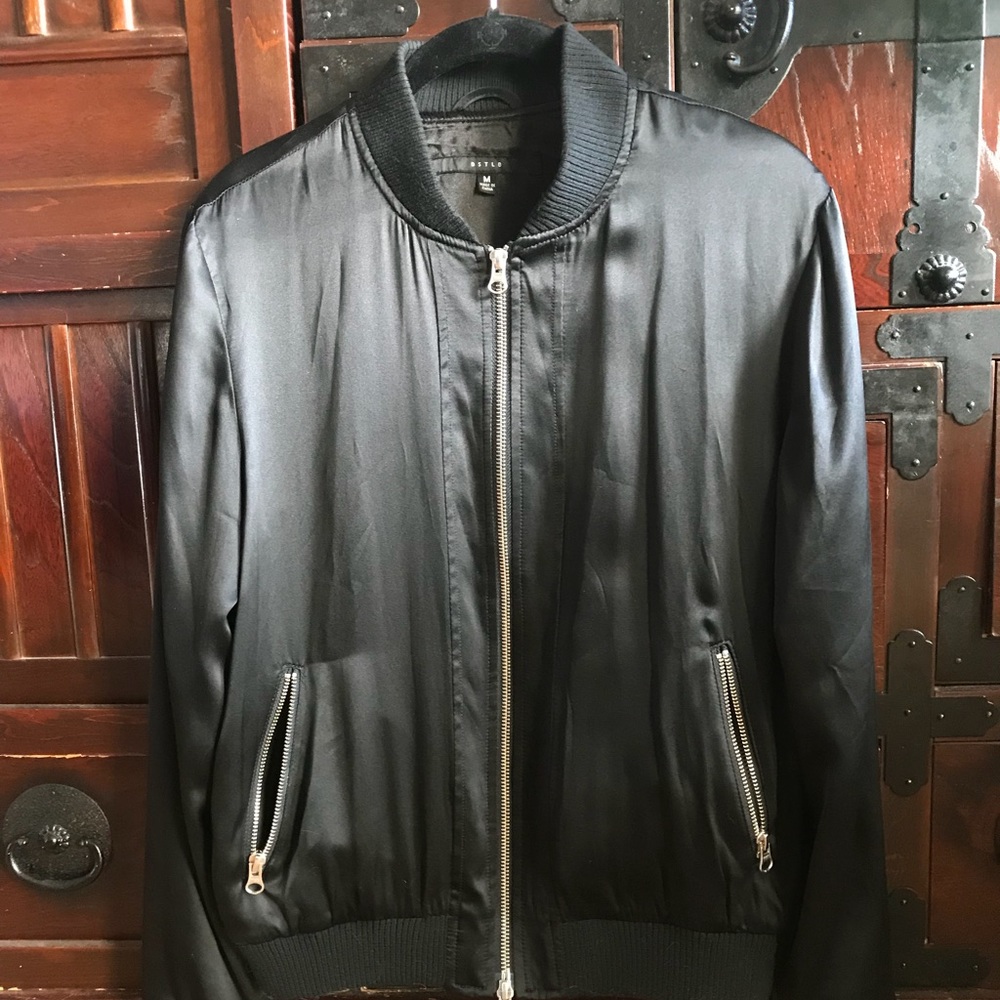 Like new DSTLD black silk bomber